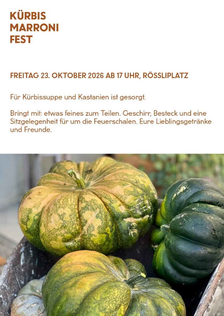 Flyer Kürbis-Marroni-Fest auf dem Rössliplatz