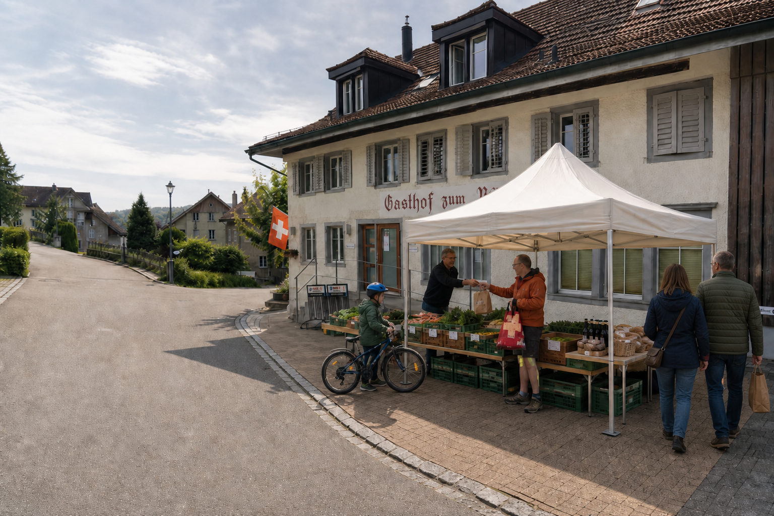 Wuchemärt vor dem Gasthof zum Rössli in Robehuuse